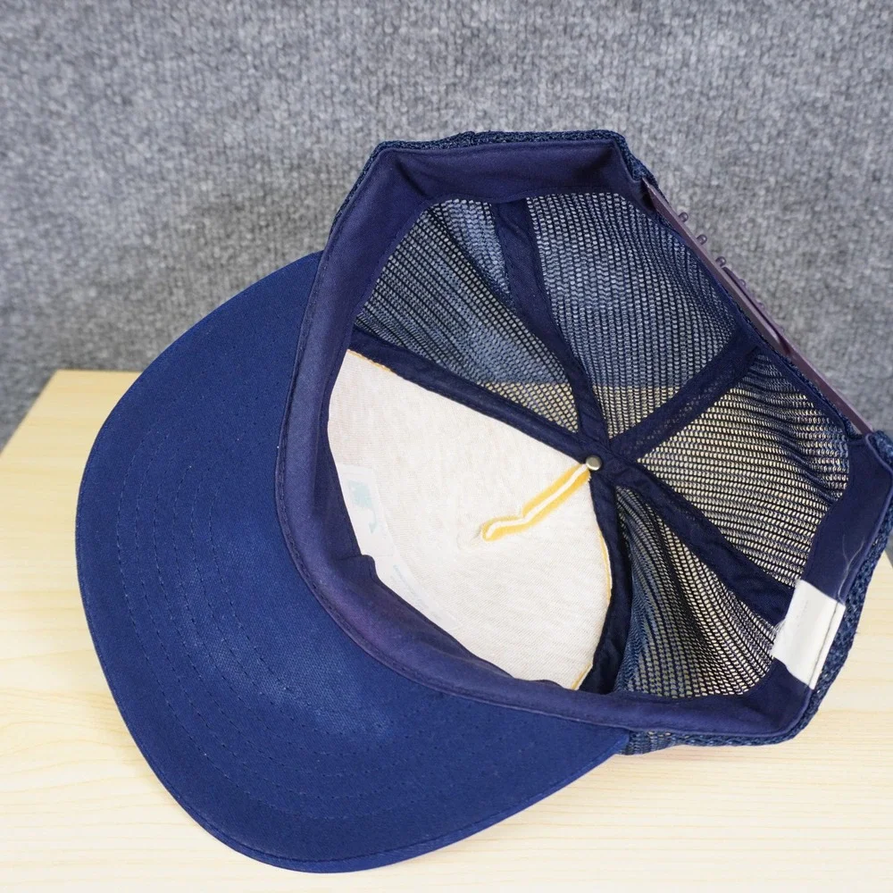 Vintage New York Yankees Trucker Hat Supercap Blue White Mesh Cap 70s 80s